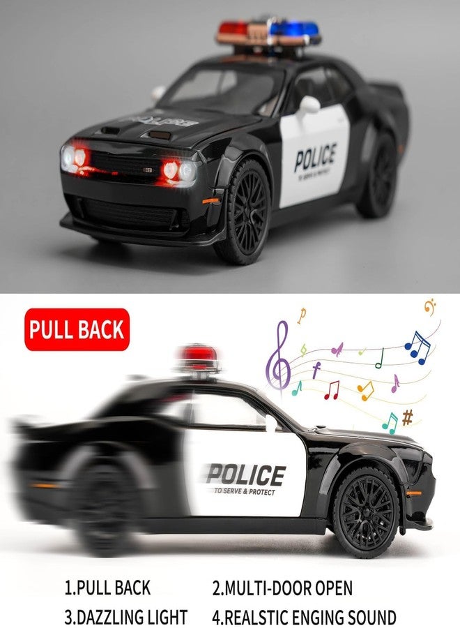 STOFFIER GARTEN Exclusive Police Alloy Metal Pull Back Die-cast Car Scale Model with Sound Light Toy for Kids, Metal Model Toy Car with Sound and Light, (1:24 Scale) - Image 4